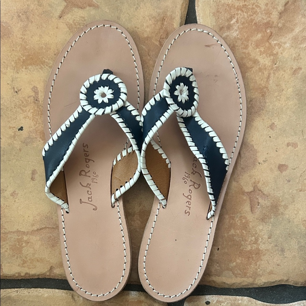 Jack Rogers Women's Navy and White Sandals
